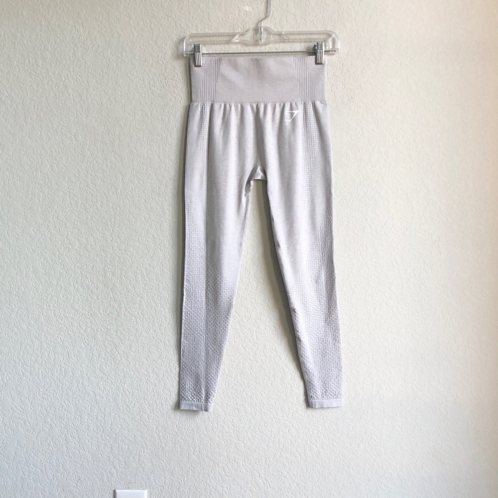 Gymshark Vital Seamless Leggings Ankle Heathered Light Grey Gray Small